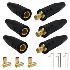 3PK Welding Lead Connectors, Positive Cam Twist-Lock Insulated Connector Pair...