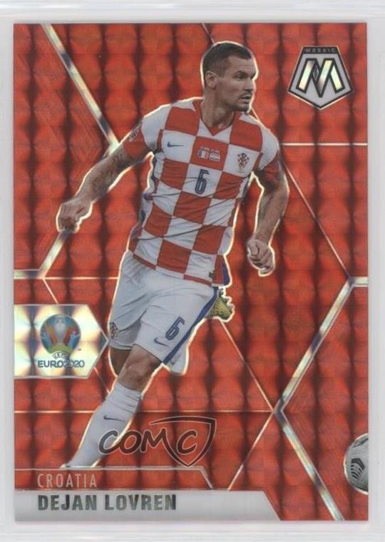 2021 Panini Mosaic UEFA Euro 2020 Red Mosaic Prizm Dejan Lovren #24 0c6