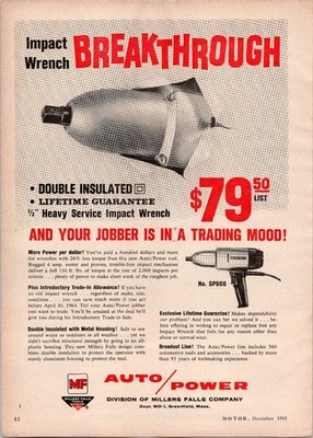 Millers Falls RAMCO 1963 Magazine Ad Wrench Piston Rings Auto Parts