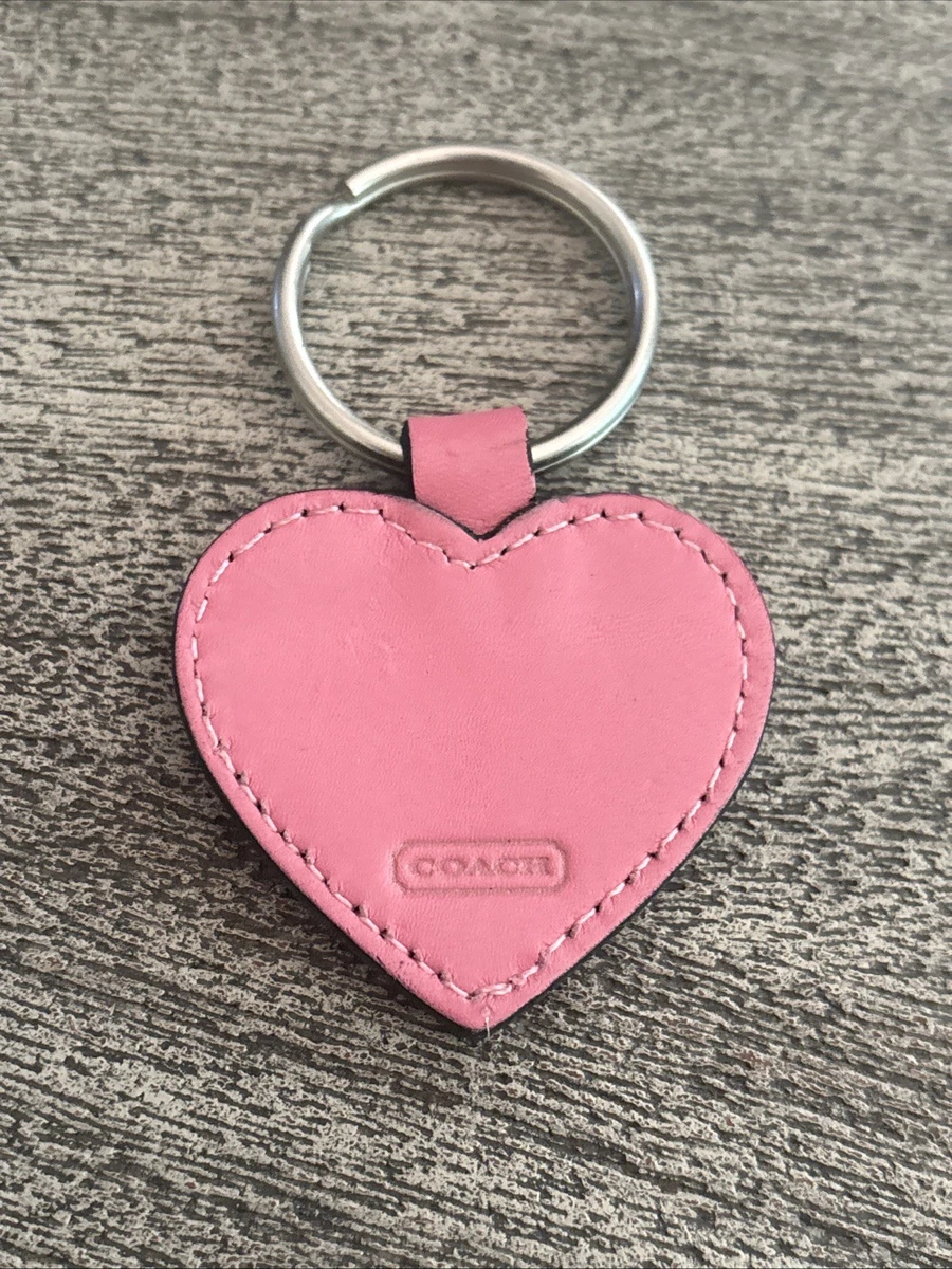 小物 vintage coach Heart signature keychain Coach Leather Heart Key Chains, Rings & Finders for Women for sale