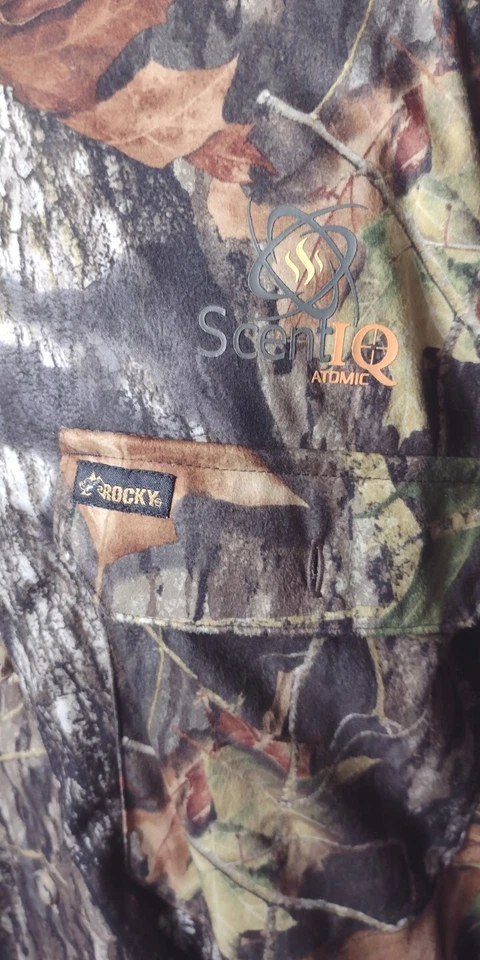 Rocky Men's Camo Shirt Sz"M" Mossy Oak Camo Long Sleeve Button Up Scent Control - Image 3 of 4