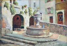 Village  Provence French Post Impressionist Oil Painting Circle Charles Perron