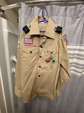 Boy Scout BSA, Official Uniform Shirt, Youth Size 14, Cotton/Poly, L/S,See Descr