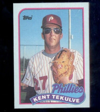1989 Topps KENT TEKULVE Philadelphia Phillies Box Bottom Card