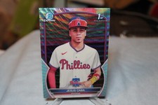 2023 Bowman Chrome aqua pink wave Refractor Jesus Caba 82/125