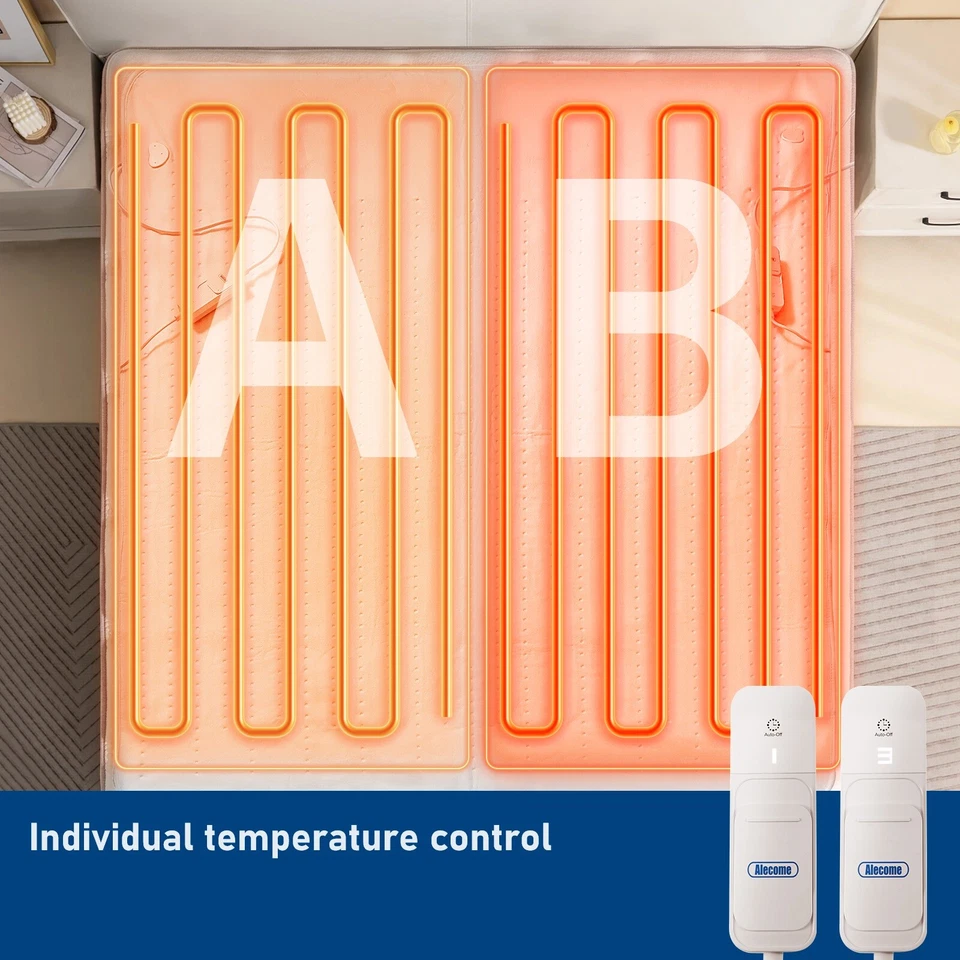 Electric Heated Blanket Dual Control Underblanket Cover Single Double King - Image 4 of 4