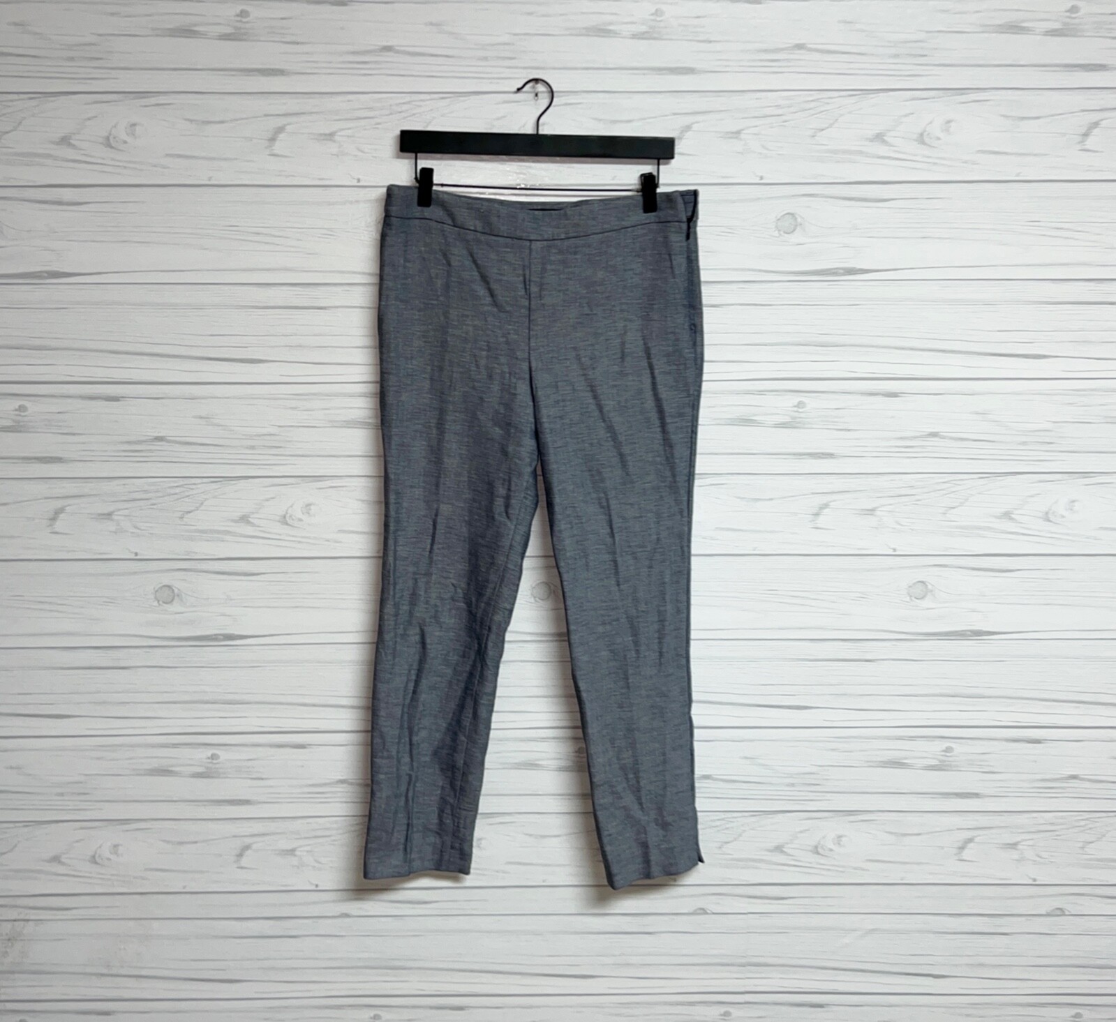 Talbots dress pants womens size 8 straight slim ankle high rise blue stretch