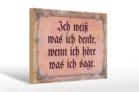 Holzschild Spruch 30X20 Cm Ich Weiß Was Ich Denke Wenn Deko Schild Wooden Sign