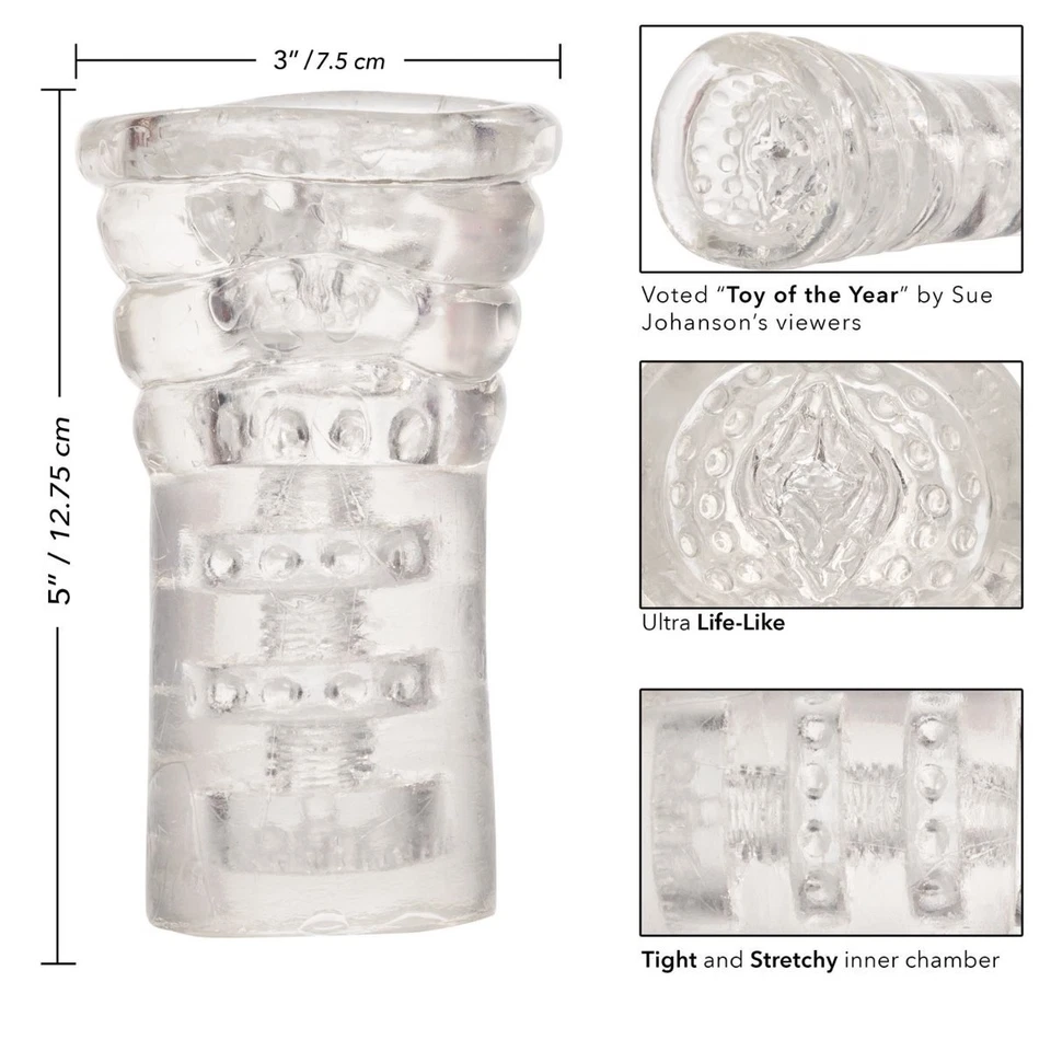 Sue Johanson Cabeza Honcho Transparente Suave Jalea Masturbador Masculino Polla Stroker Manga Foto 4 de 4