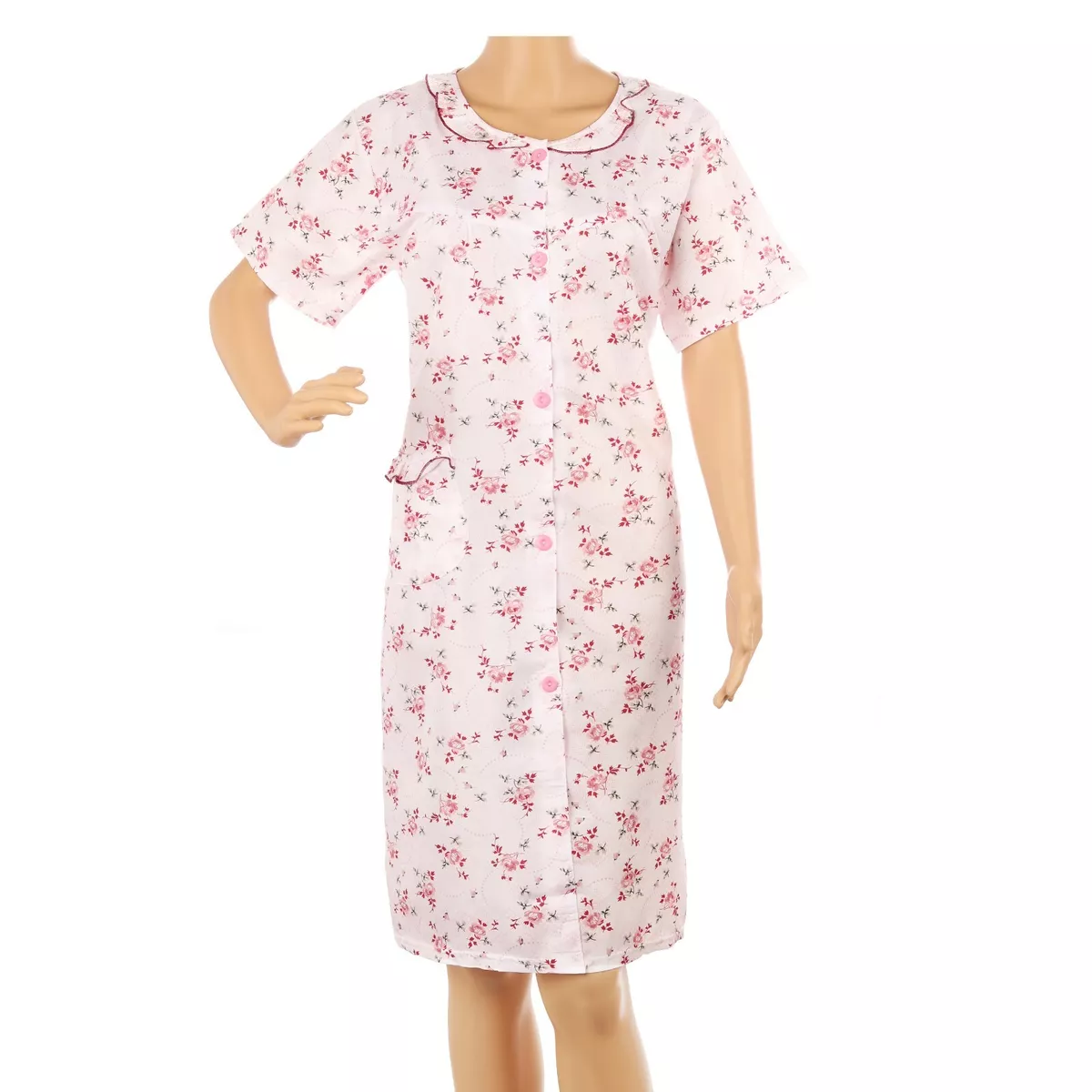 Casual Nights Women s Short Sleeve Cotton House Dress Purple Red Grey Pink Rose