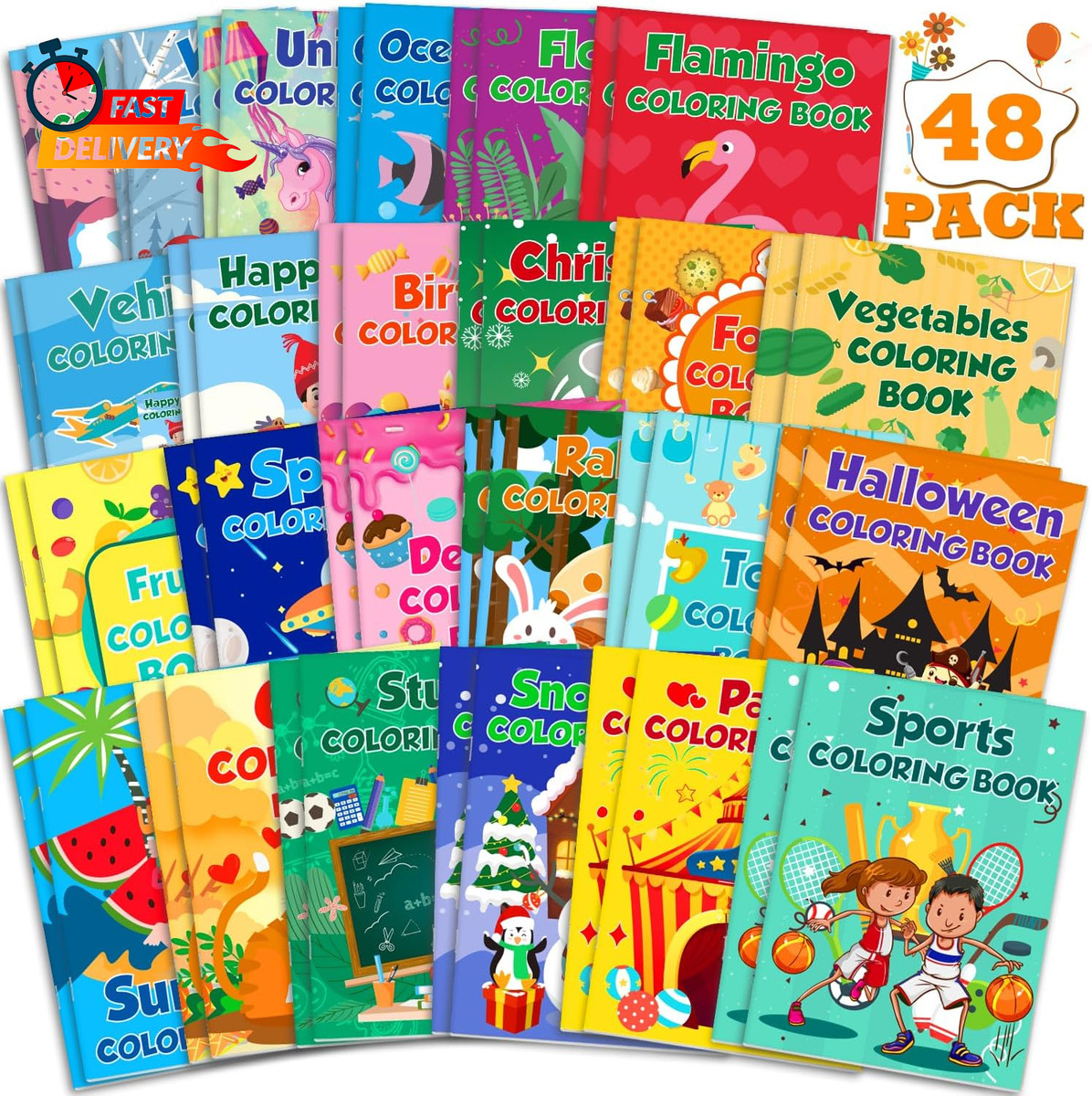 24Pack Small Coloring Books for Kids Ages 4-8, 8-12, Bulk Coloring Books  for Kid