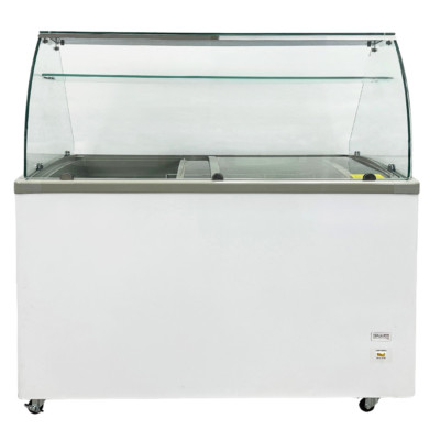 NSF 50'' Gelato Ice Cream Freezer Display Case Chest Freezer W/ Sneeze Guard