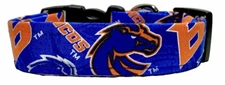 Boise State University Blue Logo Handmade Dog Collar