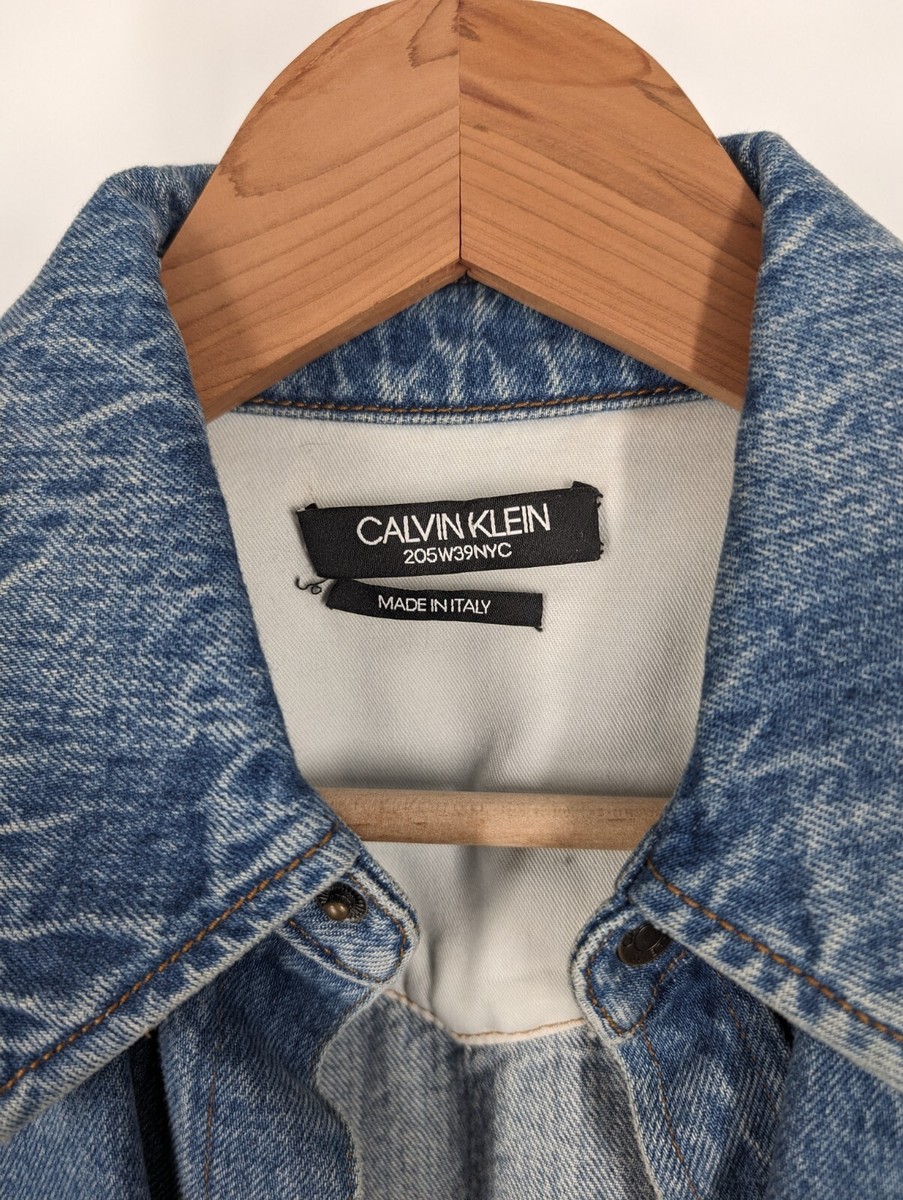   205W39NYCネイビーシャツ raf simons Calvin Klein 205w39nyc Raf Simons Safety Reflective Denim