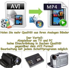 mp4 Format - 8 B&auml;nder MiniDV / Hi8 / Digital8 / VHS als Mp4-Datei inkl Datendvd