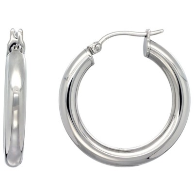 Surgical Steel 1/4 inch Hoop Earrings Mirror Finish mm tube