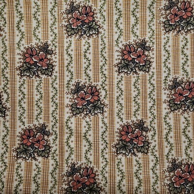 Andover Fabrics Cotton Quilting Fabric Beige Floral Stripe by Jo Morton 3 Yards