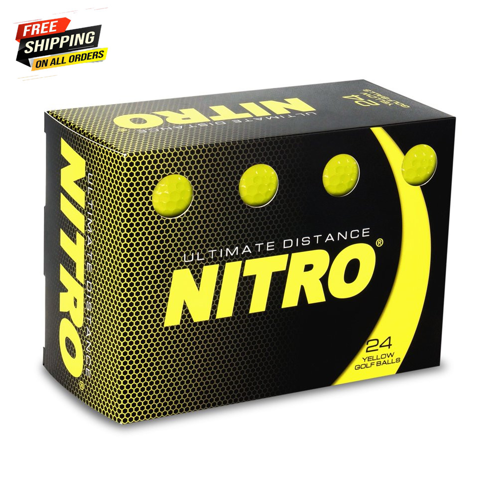 Nitro Golf Ultimate Distance Golf Ball, 24-Pack, Yellow 👍👍👍
