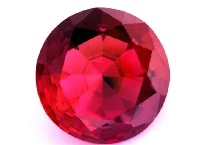 RUBY ROUND CUT RED PINK MAN MADE LAB GROWN GEM FINE FACETED THAILAND NICE AAA IF - Image 2 of 4