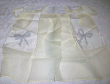 Vintage Sheer Light Yellow Cotton Organdy Bow Rickrack Tea Hostess Half Apron