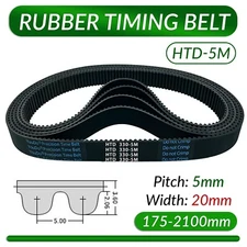 HTD Timing Belt 5M 5mm Pitch 20mm Wide CNC/ROBOTICS - Single Sided Toothed Belts