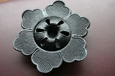 Beautiful Antique Cast Iron Incense Burner, Japanese Camellia (Tsubaki) Design