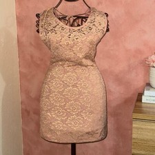 Pink & Gold Lace Dress
