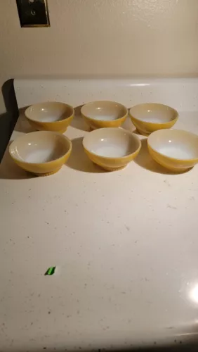 6 FIRE KING ANCHOR HOCKING 5" CHILI BOWLS 