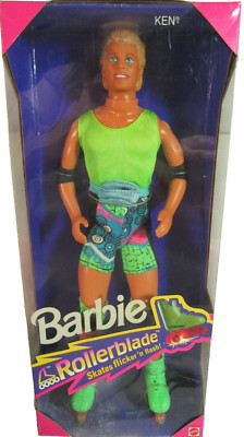 VINTAGE 1991 BARBIE ''ROLLERBLADE'' KEN DOLL - SKATES FLICKER 'N FLASH #2215 -NRFB