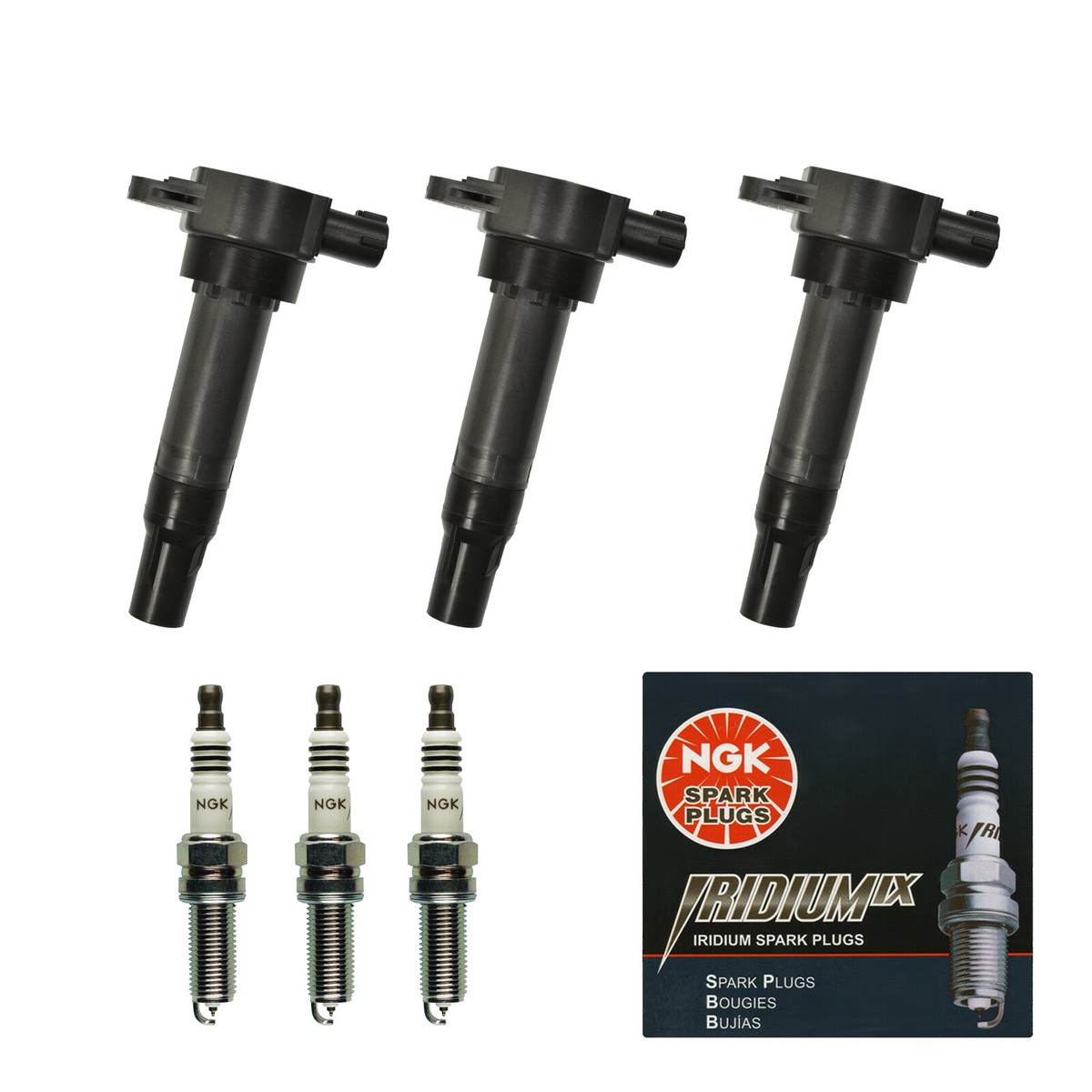 タイムセール5/15まで【新品15P】IGNITER ソリッド① 2008-2015 Smart Fortwo 1.0L Ignition Coil & NGK Spark Plug Set