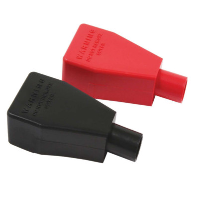 Allstar Battery Terminal Boot Top Post Cover Rubber Black / Red Pair
