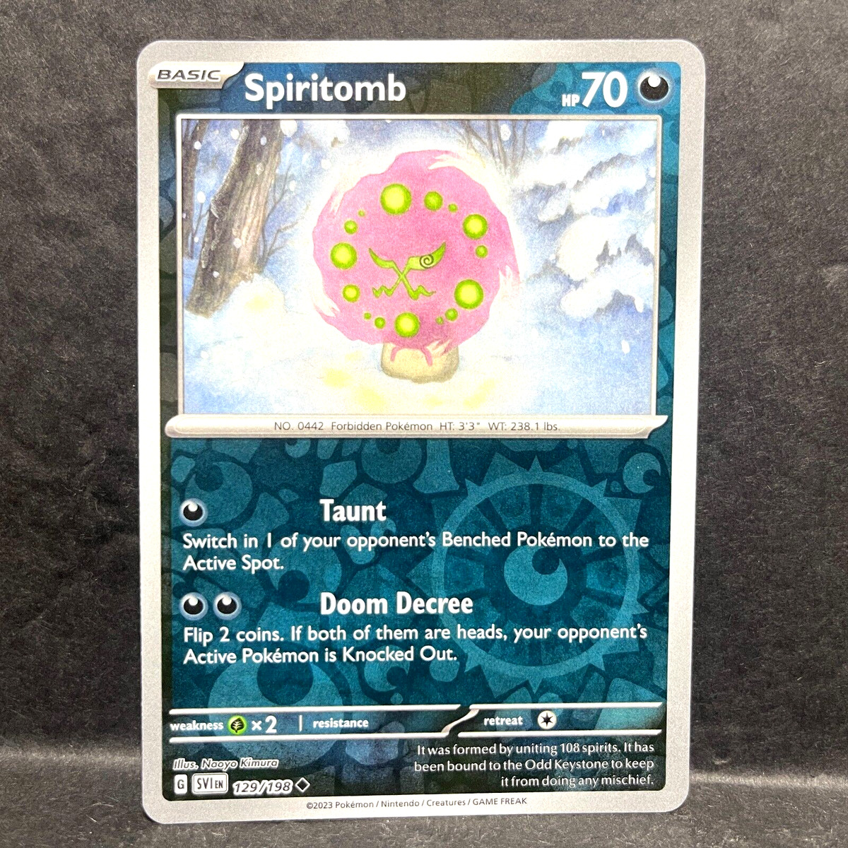 Spiritomb 129/198 Pokemon Reverse Holo 2023 Scarlet And Violet