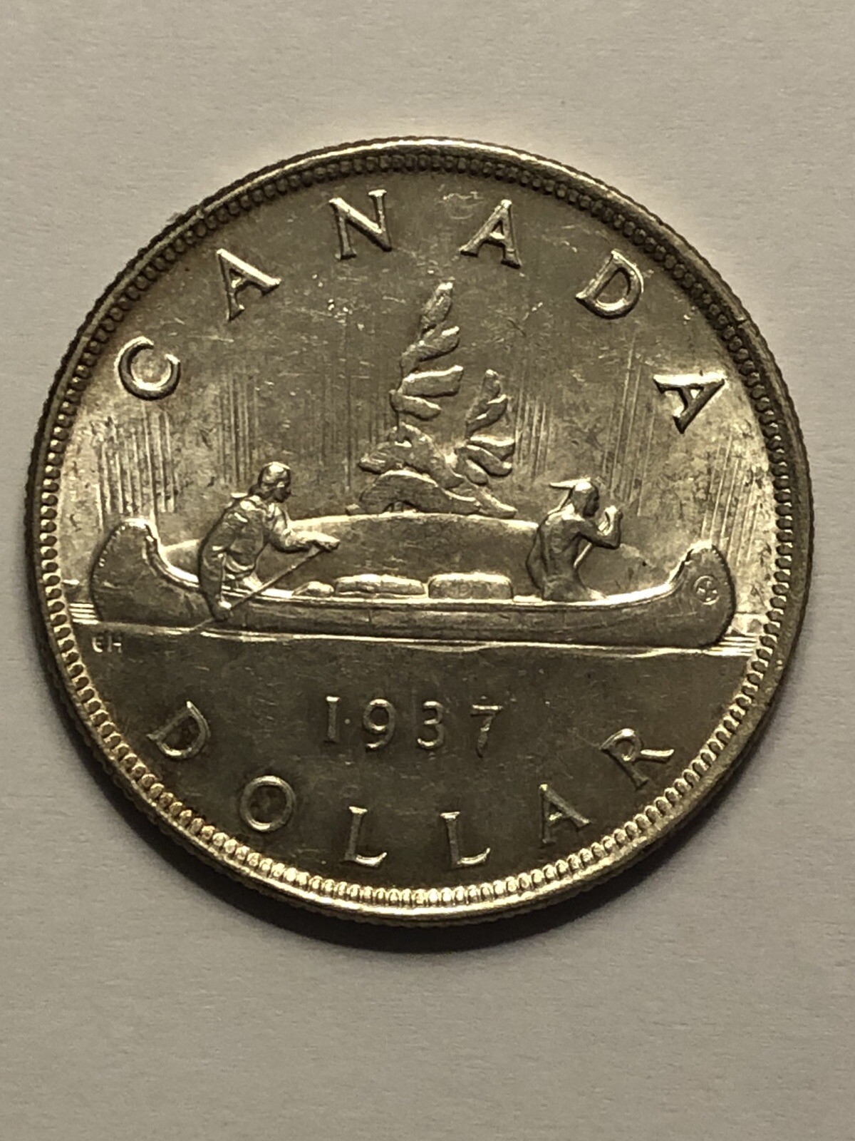 1937 canadian silver dollar, King Voyageur, very nice defined