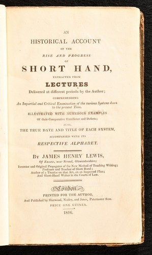1816 An Historical Account Of The Rise and Progress Of Short Hand James Henry... - Picture 2 of 7