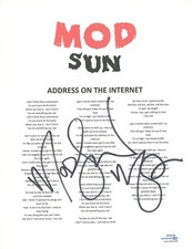 Mod Sun Signed Autographed Address On The Internet 8.5x11 Lyric Sheet ACOA COA