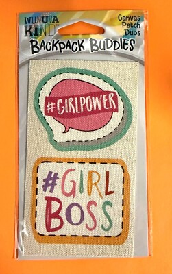 GIRL POWER BOSS 2 PACK DIE CUT CANVAS 2.5'' DECALS STICKERS FOR CLOTH FREE SHIP