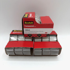 Scotch 3M Transparent Tape Glossy Finish 3/4" x 300" ea 9 Rolls Total
