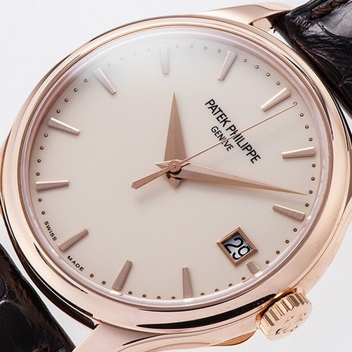 Patek Philippe Calatrava 18K Rose Gold Ivory Dial Automatic Me...