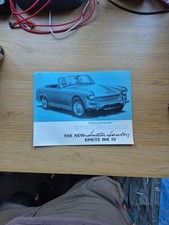 The NEW Austin Healey Sprite MKIV preliminary Specification Sales Brochure