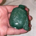 Antique Chinese Spinach Jade Nephrite? Snuff Bottle Lapis Lazuli Stopper Carved — photo 9