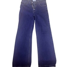Forever 21 Wide Leg Jeans Women Size 27 Blue Excellent Button Fly High Rise