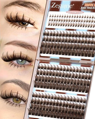 Lash Clusters 12-18MM 264Pcs Brown Wispy Fluff Individual Eyelash Extensions