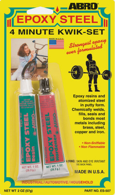 Abro Epoxy Steel Glue Resin 4-Minute Kwik-Set cold weld And Repair Metal 57g USA