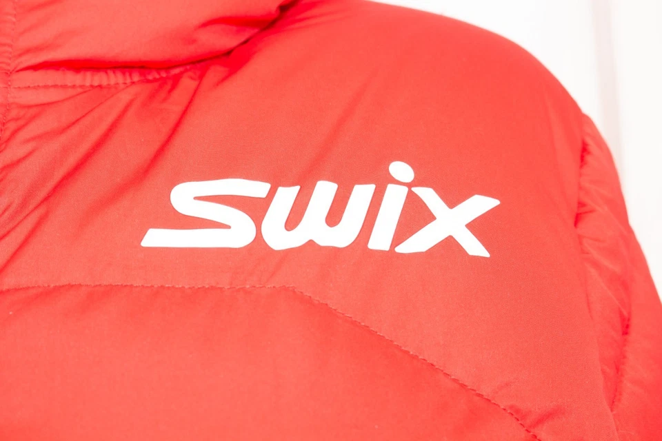 Jaqueta Swix vermelha com capuz inverno casaco acolchoado esqui caminhada feminina tamanho G - Imagem 3 de 4