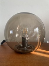 IKEA Fado Lamp Smokey Glass Ball Globe Lamp Table Light 24cm Retro Vintage