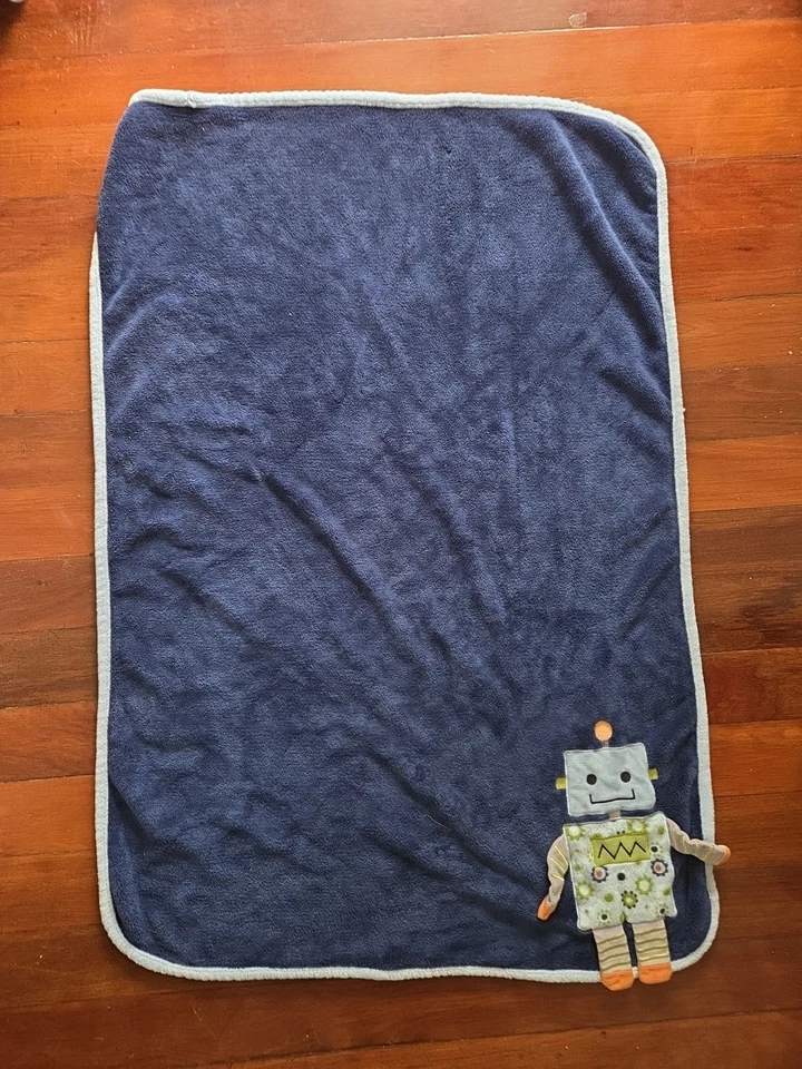 Blanket ROBOT Navy Blue BABY Toys r Us Sleep Toysrus Fleece Wrap - Image 2 of 2