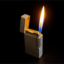 S.T. Dupont Briquet à gaz rechargeable classique, argenté métal, Made
