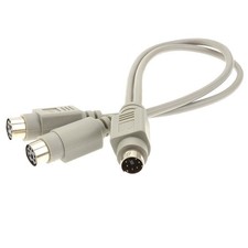 6 Pin PS2 Male To Female Extension Cable Y Splitter Connector For Keyboard Mouse