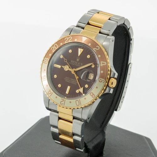 Men's Rolex OP GMT-Master 'Root Beer' Ref.#16753 Two-Tone 40mm Watch W252786-1