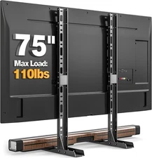 Universal Table Top TV Stand for 20-75" TVs, Adjustable Legs, Holds up to 110lbs